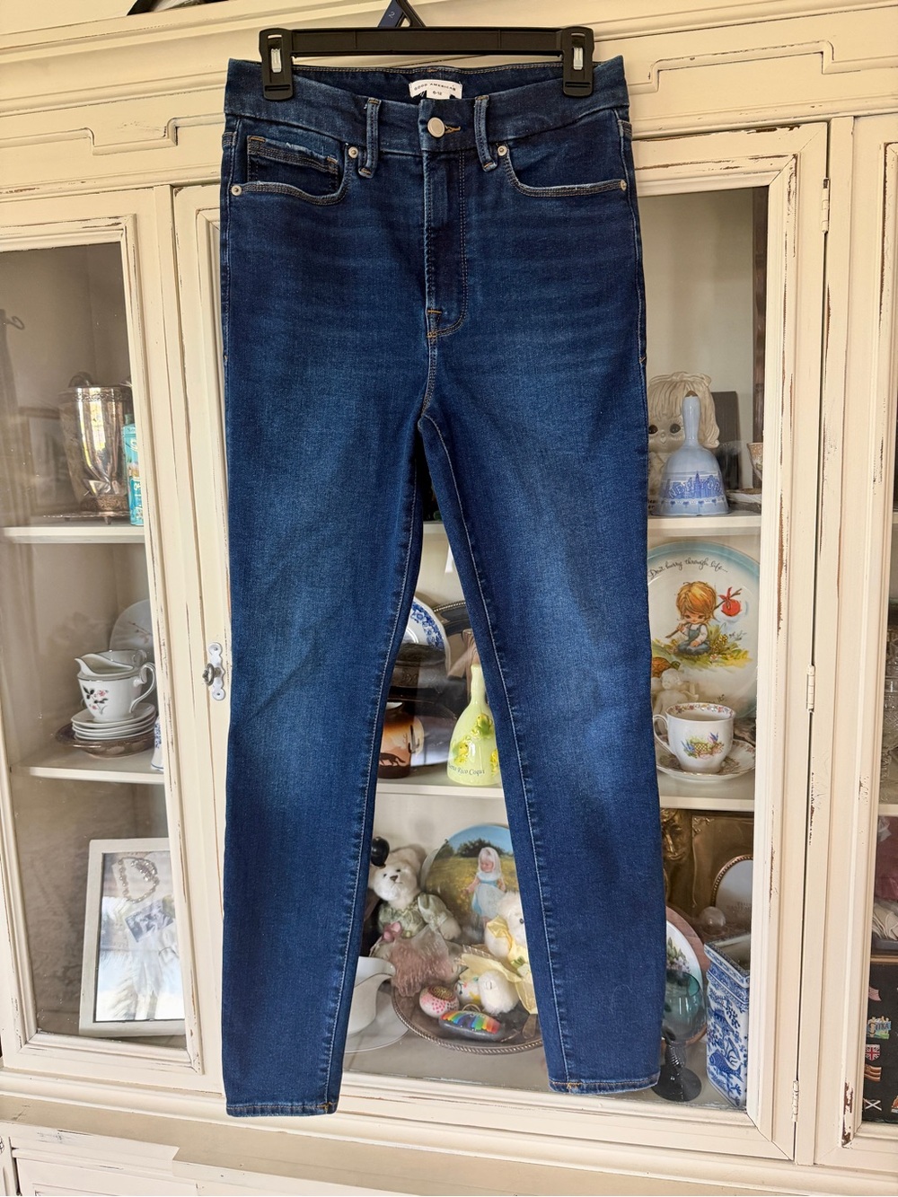 Good American Dark Indigo High-Rise Skinny Jeans